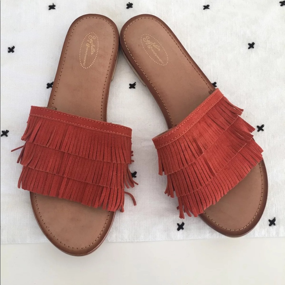 Seychelles Fringe Suede Leather Slide 9